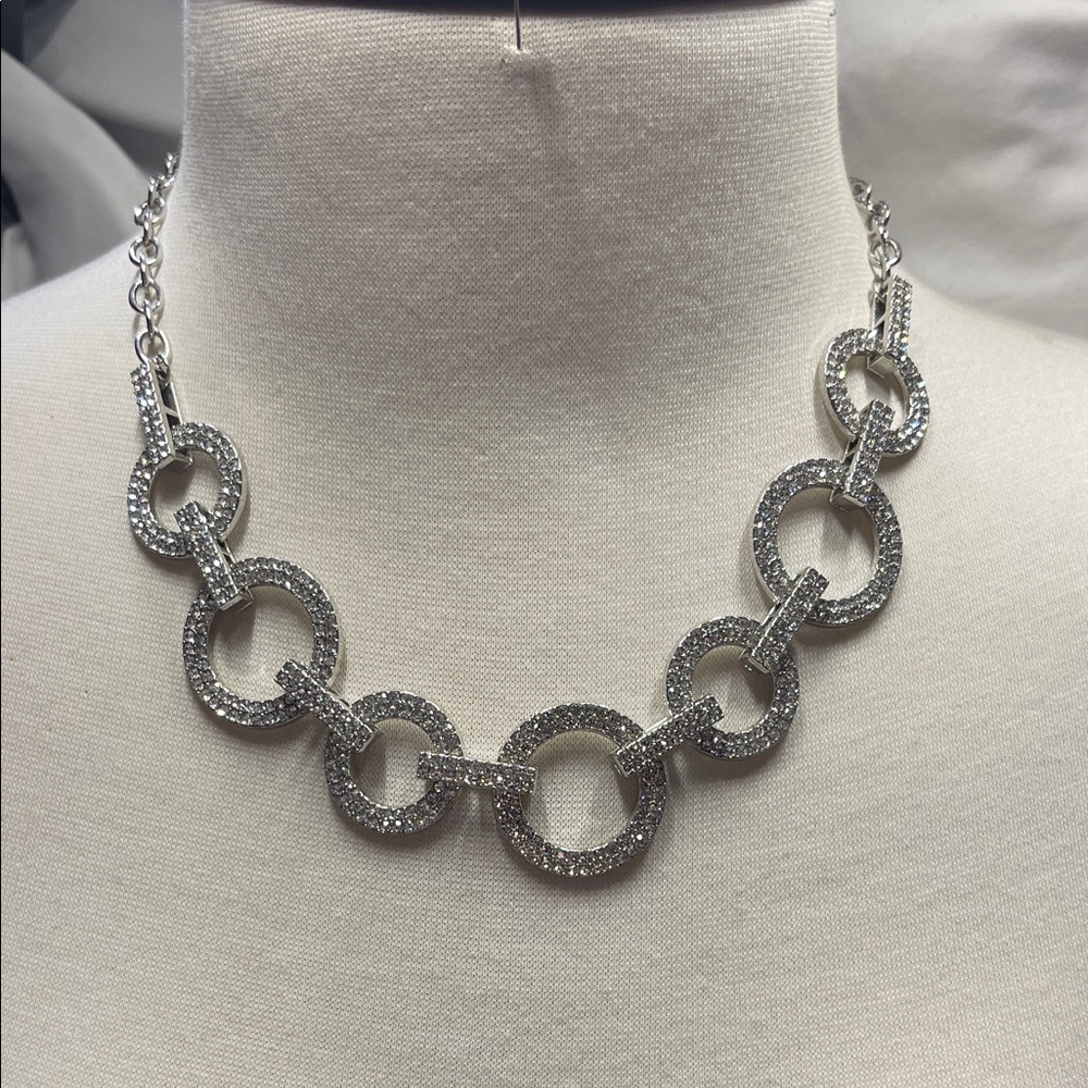 Paparazzi Zi Collection The Missy Elegant Silver Circle Link Necklace BNWT